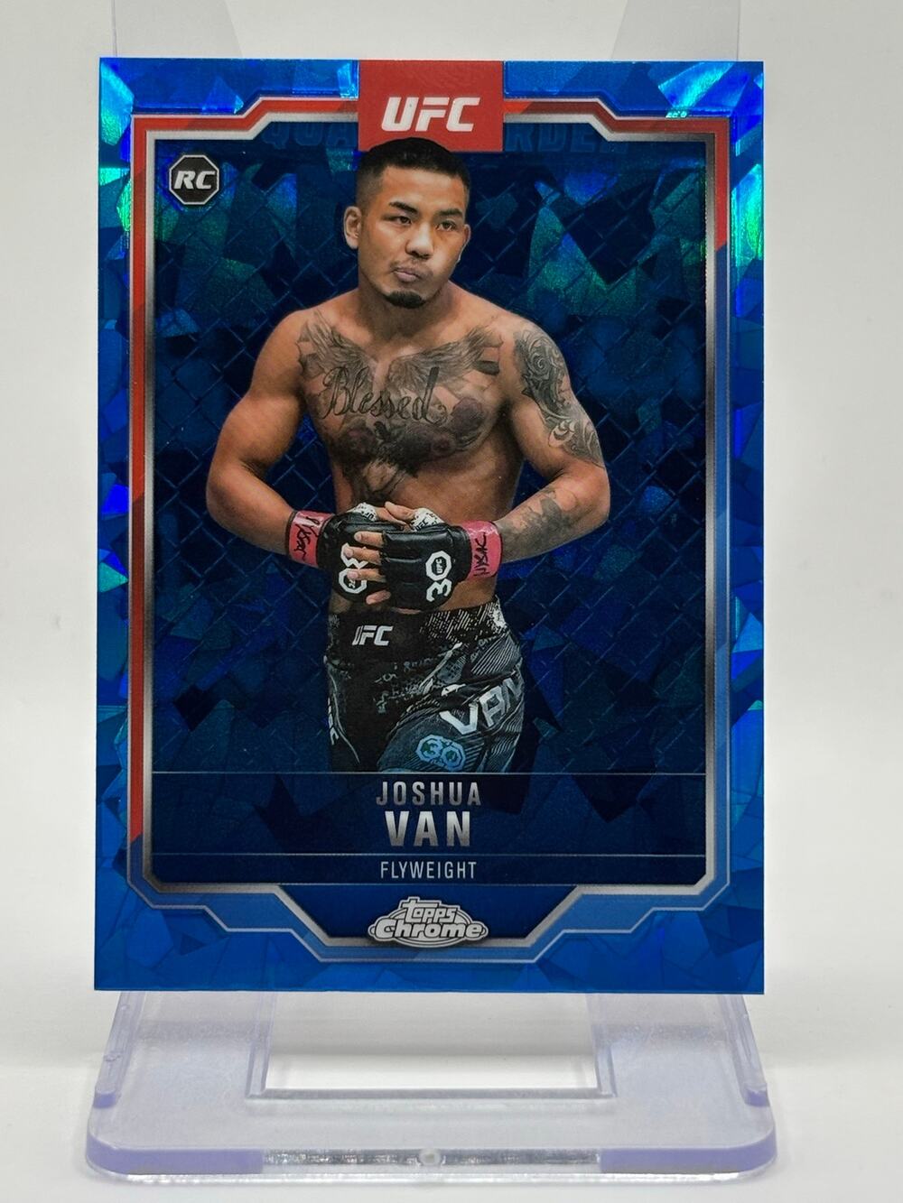 2025 Topps Chrome UFC Sapphire Edition Joshua Van Rookie Sapphire Refractor RC